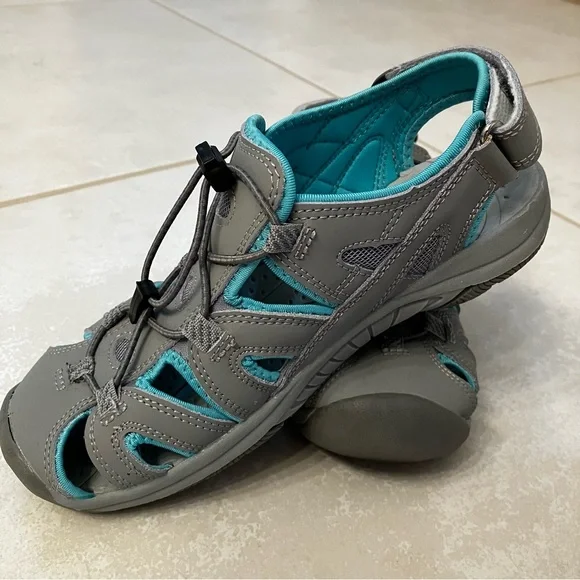 Eddie Bauer Trekking Shoe Teal/Gray Size 7 - Picture 3 of 10